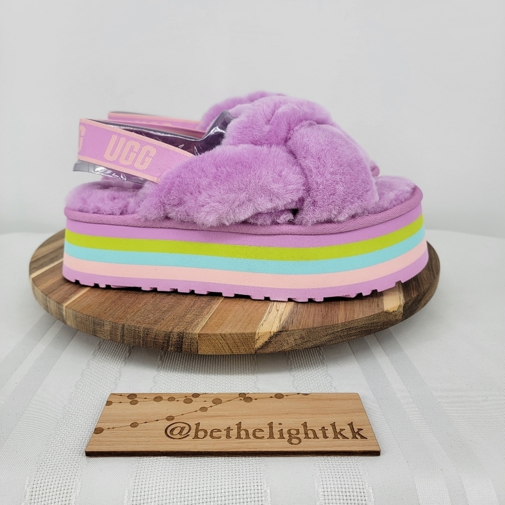 UGG Women's Disco Knot Genuine Shearling Slides Size: 10